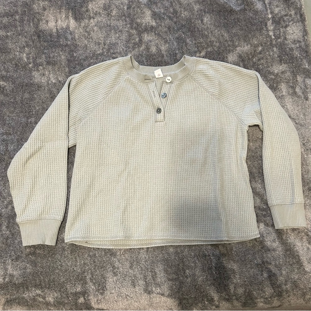Old navy waffle knit thermal body long sleeve Henley shirt